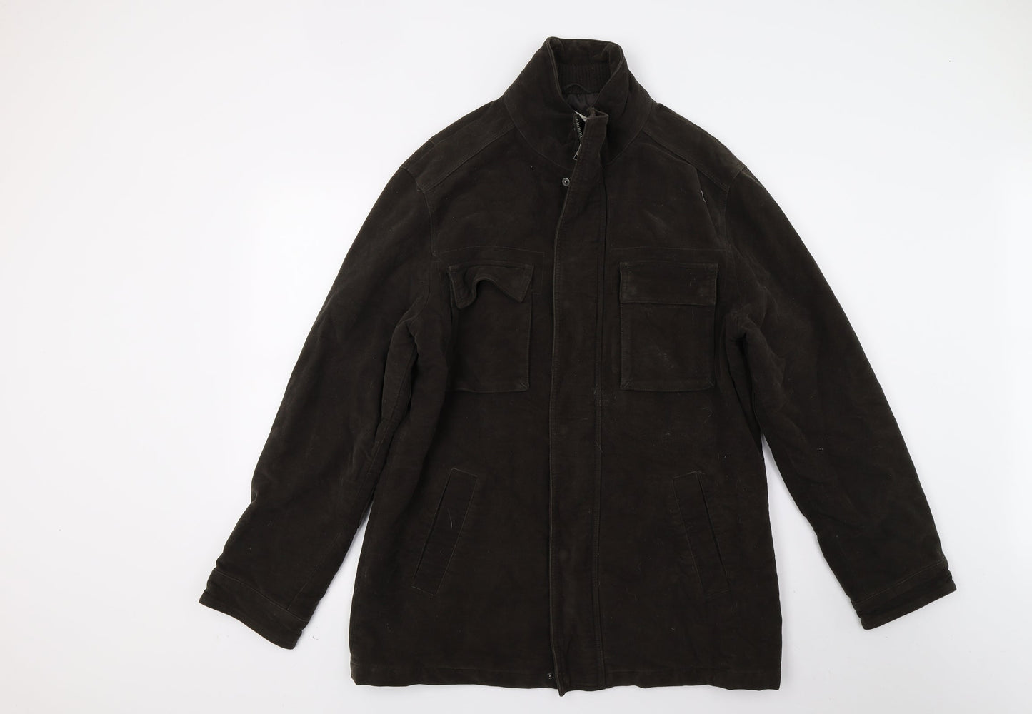 Mens UK Size L Preworn Brown Overcoat