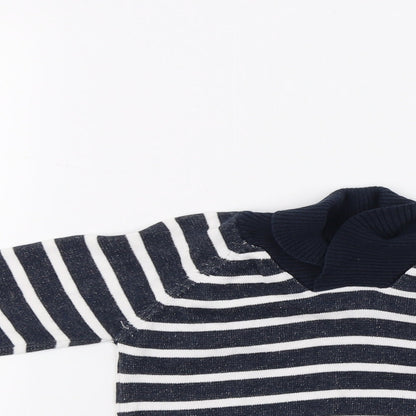 Primark Boys Blue Striped Knit Pullover Jumper Size 2-3 Years
