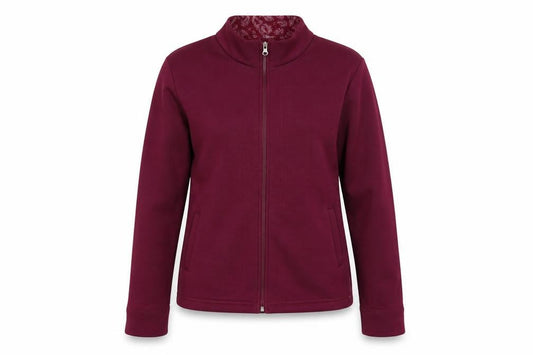 Front view of Anne De Lancay women’s red jacket coat, size M