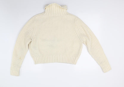 Divided Womens Ivory  Knit Pullover Jumper Size M