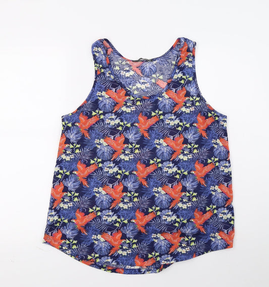 Primark Womens Blue Floral  Basic Tank Size 14