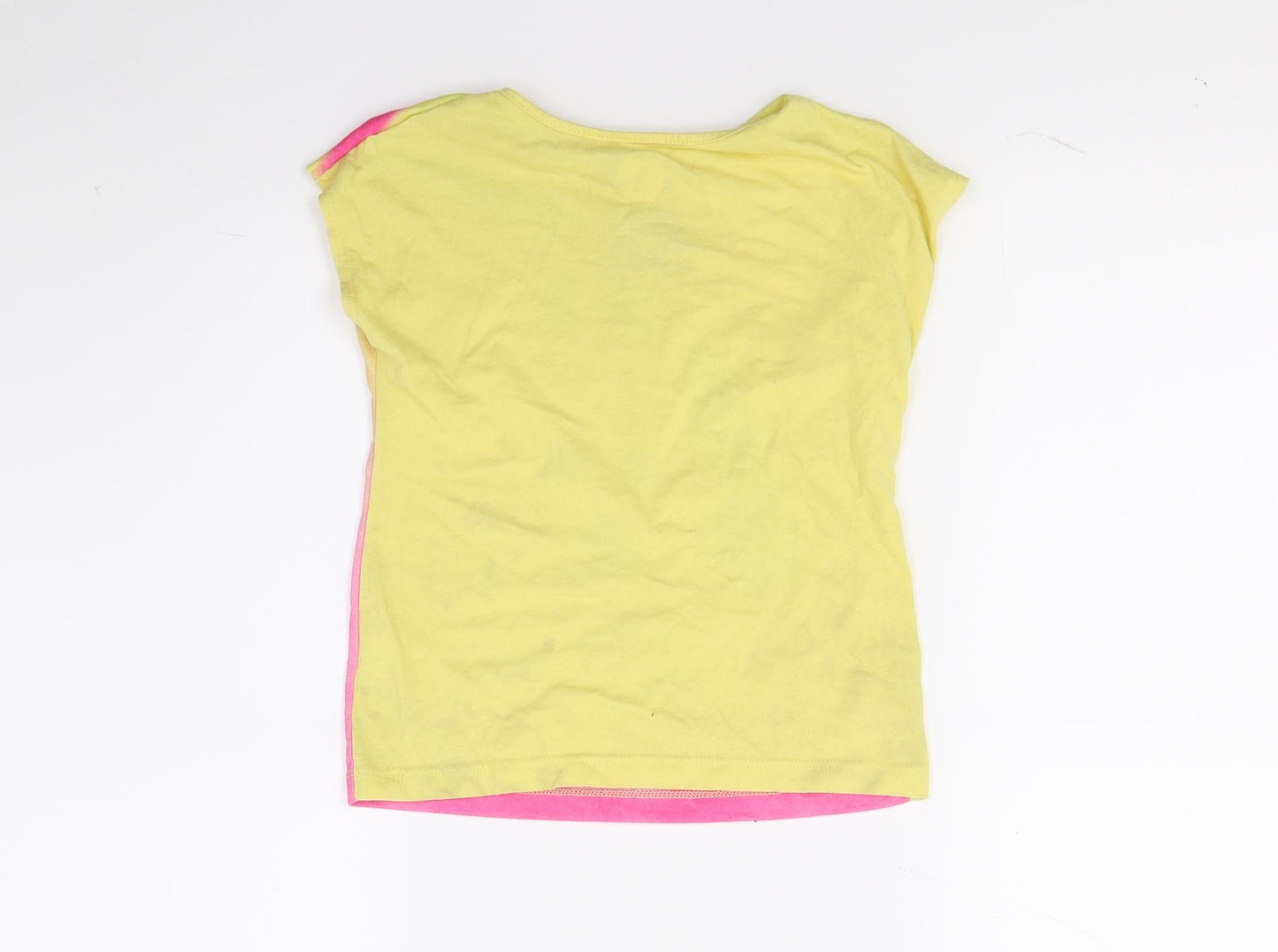 365 kids Girls Yellow   Basic T-Shirt Size 6 Years  - Dog print