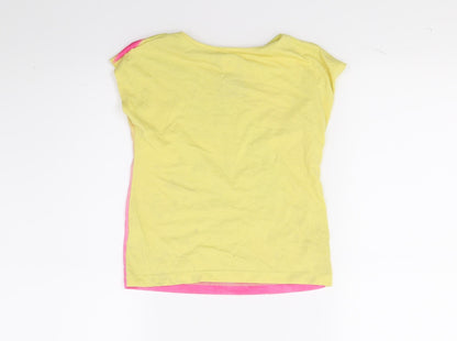 365 kids Girls Yellow   Basic T-Shirt Size 6 Years  - Dog print