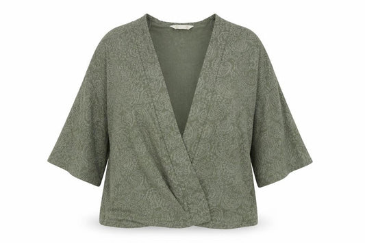 Authentic Womens Green Paisley  Wrap Jumper Size 18