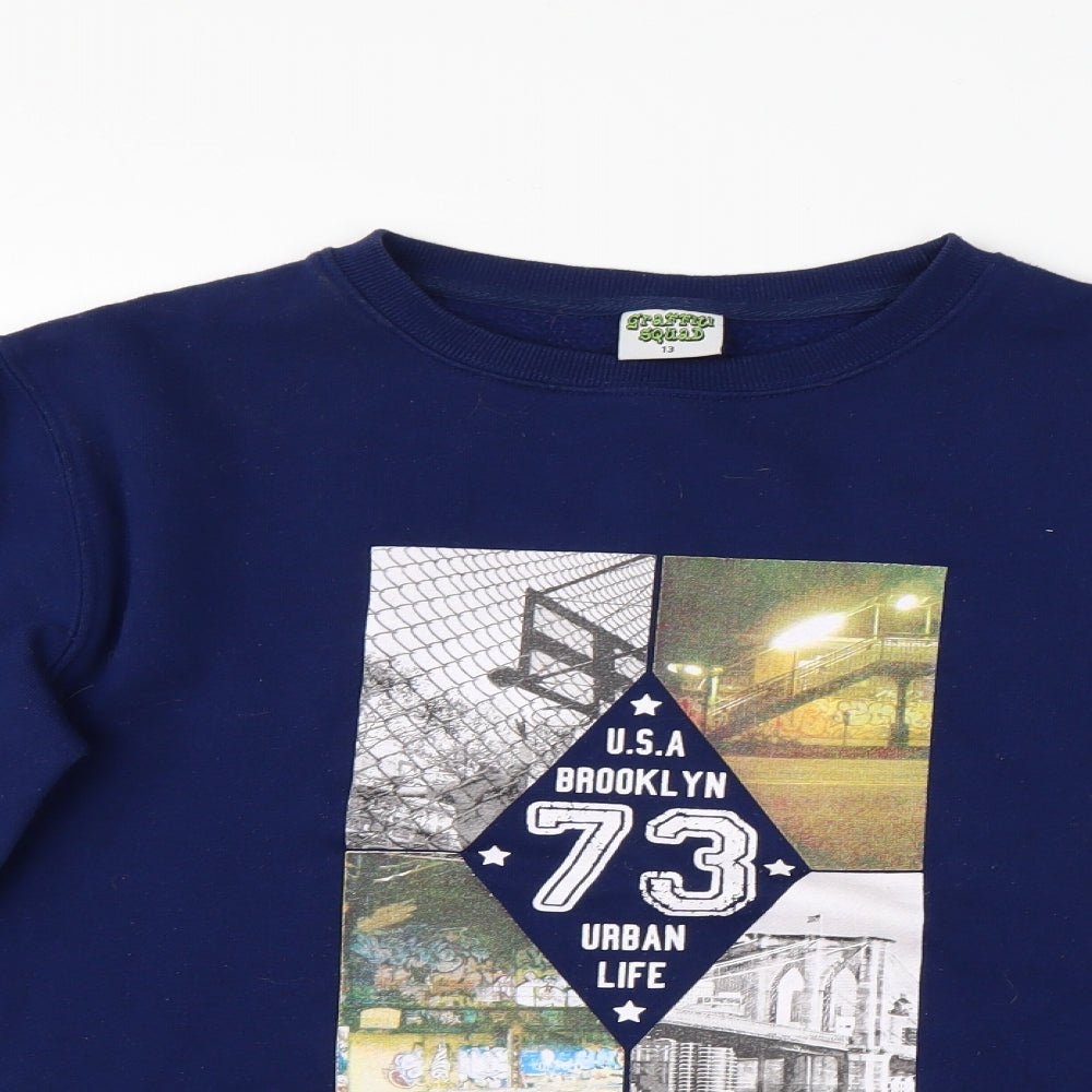 Graffiti Boys Blue   Pullover Jumper Size 13 Years  - brooklyn