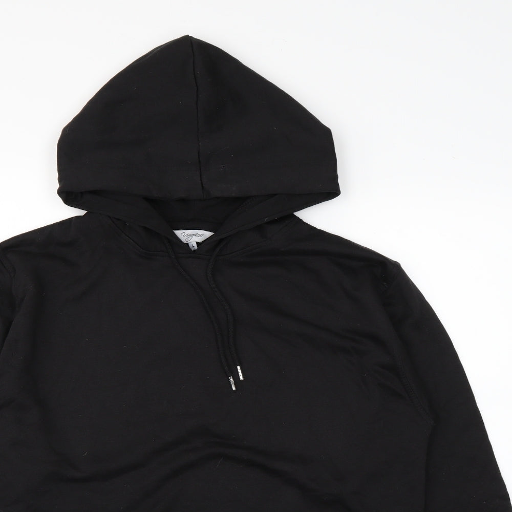 umgang Womens Black   Henley Hoodie Size L