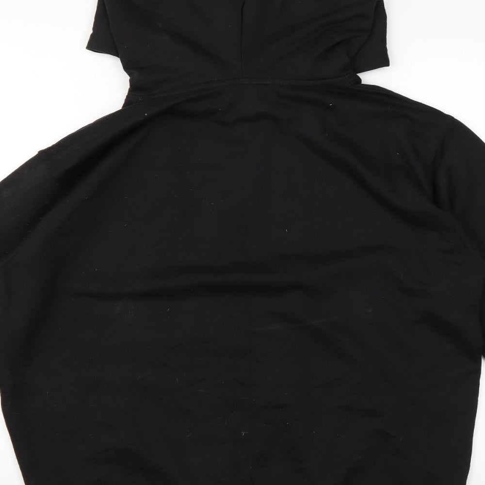 umgang Womens Black   Henley Hoodie Size L