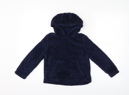 Preworn Girls Blue   Pullover Hoodie Size 4-5 Years