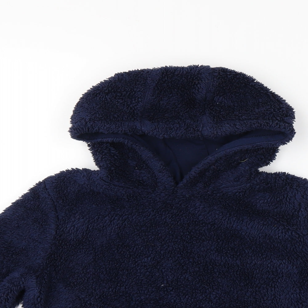 Preworn Girls Blue   Pullover Hoodie Size 4-5 Years