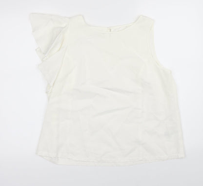 SOFT GREY Womens White   Basic Blouse Size 16
