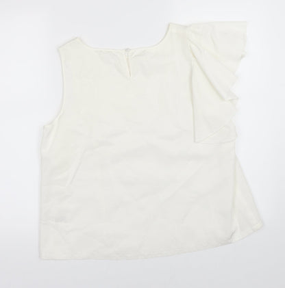 SOFT GREY Womens White   Basic Blouse Size 16