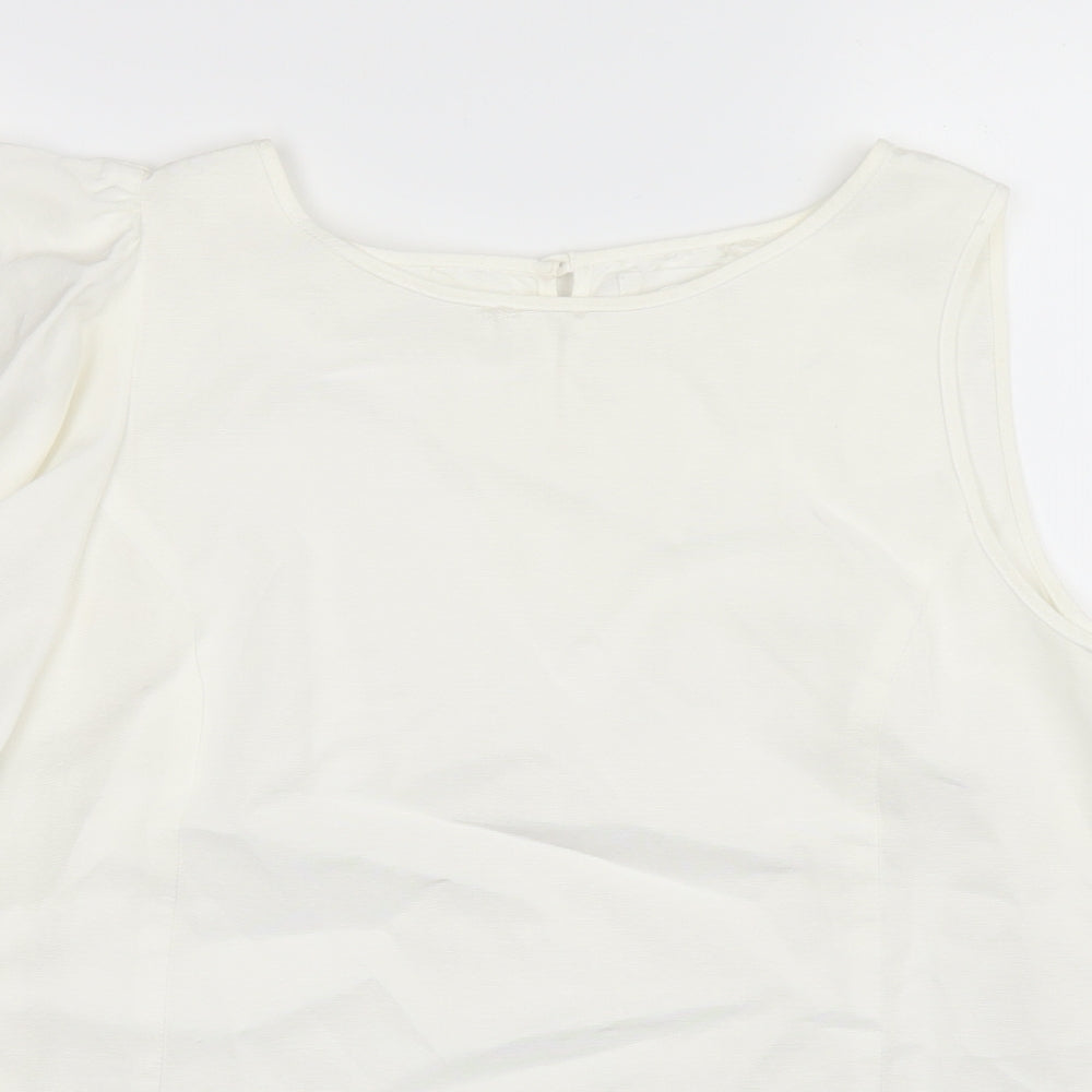SOFT GREY Womens White   Basic Blouse Size 16