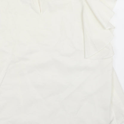 SOFT GREY Womens White   Basic Blouse Size 16