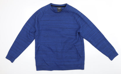 F&F Mens Blue Striped  Pullover Jumper Size L