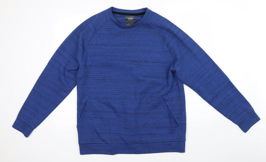 F&F Mens Blue Striped  Pullover Jumper Size L