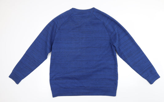 F&F Mens Blue Striped  Pullover Jumper Size L