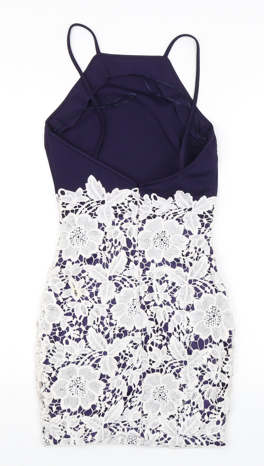 Boohoo Womens Blue Floral  A-Line  Size 8