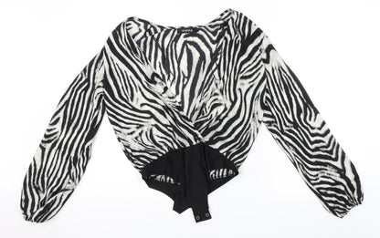 Nanaa Womens Multicoloured Animal Print  Bodysuit One-Piece Size 10