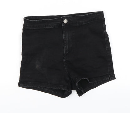 Denim Co Womens Black  Denim Hot Pants Shorts Size 10