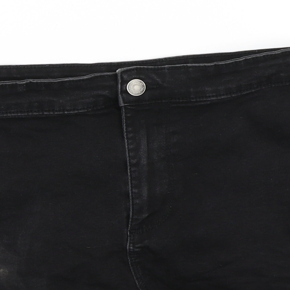Denim Co Womens Black  Denim Hot Pants Shorts Size 10