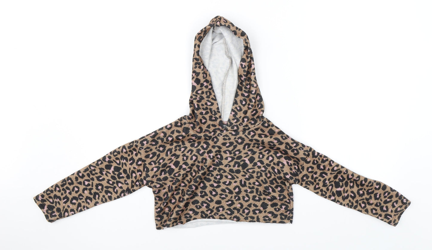 I Love Girls Wear Girls Multicoloured Animal Print  Pullover Hoodie Size 7 Years  - cropped