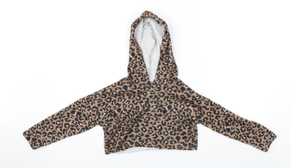 I Love Girls Wear Girls Multicoloured Animal Print  Pullover Hoodie Size 7 Years  - cropped