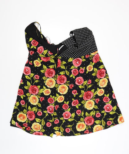 TU Womens Black Floral  Fit & Flare  Size 8