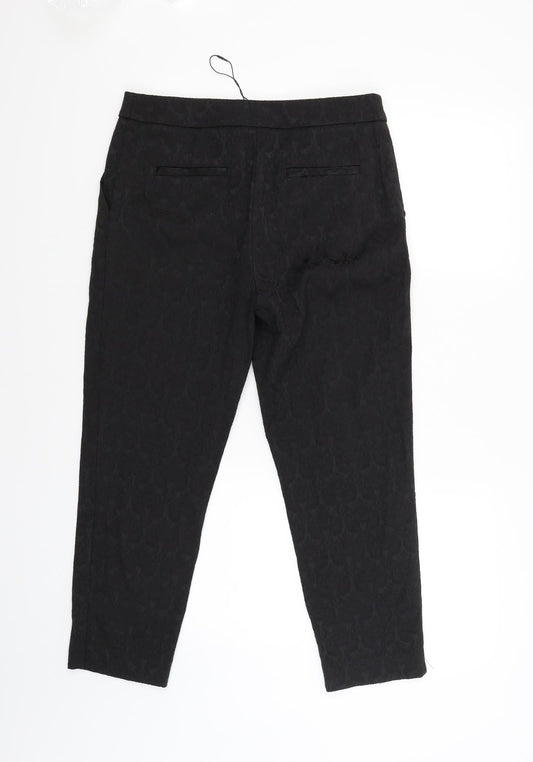 Soon Womens Black Floral  Trousers  Size 10 L25 in