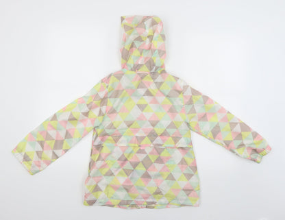 Sweet Millie Girls Multicoloured Argyle/Diamond  Windbreaker Poncho Size 9 Years