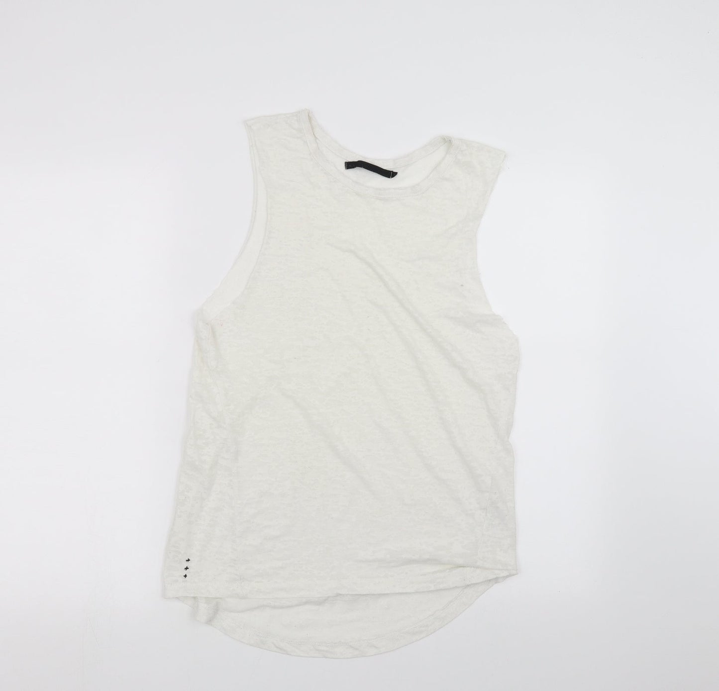 Womens UK Size 14 Crafted White Basic Tank