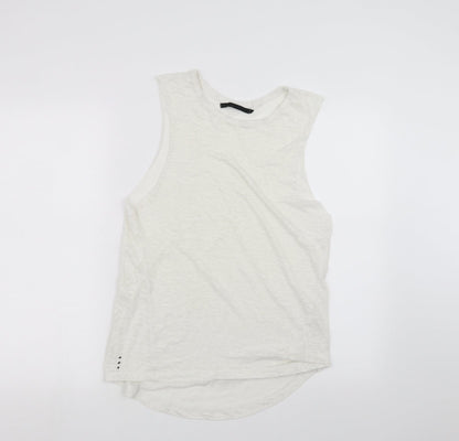 Womens UK Size 14 Crafted White Basic Tank