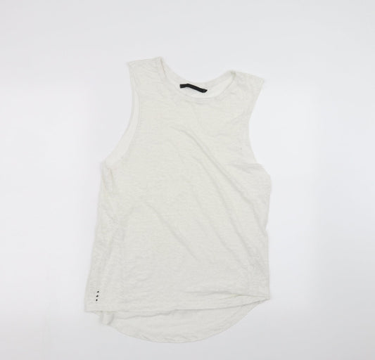 Womens UK Size 14 Crafted White Basic Tank