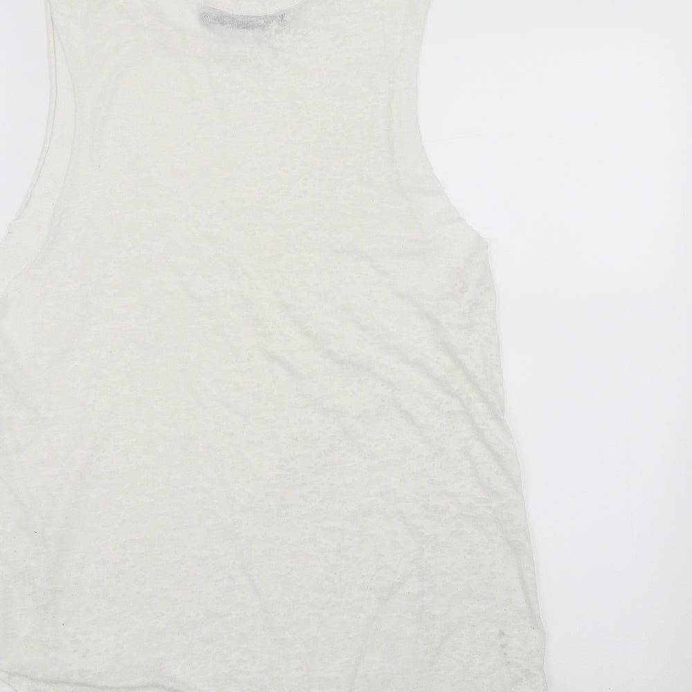 Womens UK Size 14 Crafted White Basic Tank