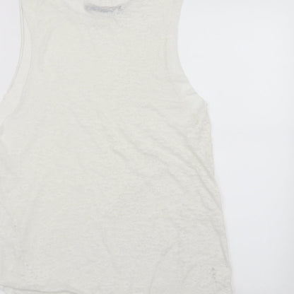 Womens UK Size 14 Crafted White Basic Tank
