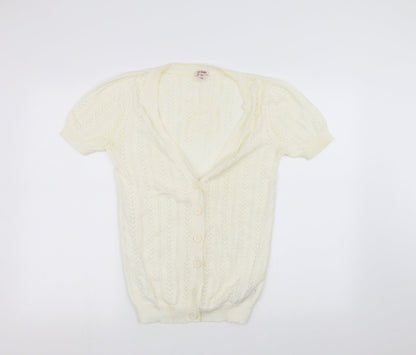 Preworn Womens White   Cardigan Jumper Size M