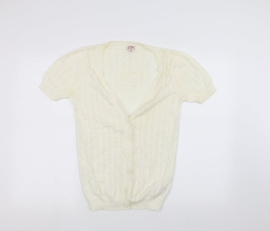 Preworn Womens White   Cardigan Jumper Size M