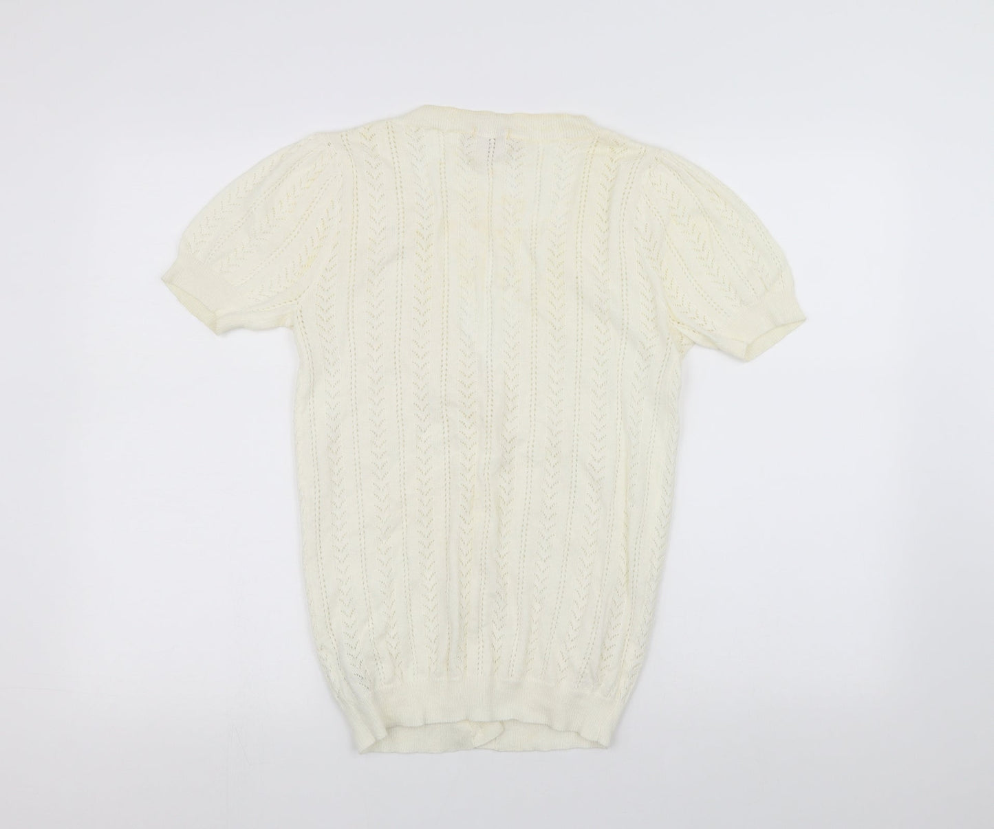 Preworn Womens White   Cardigan Jumper Size M