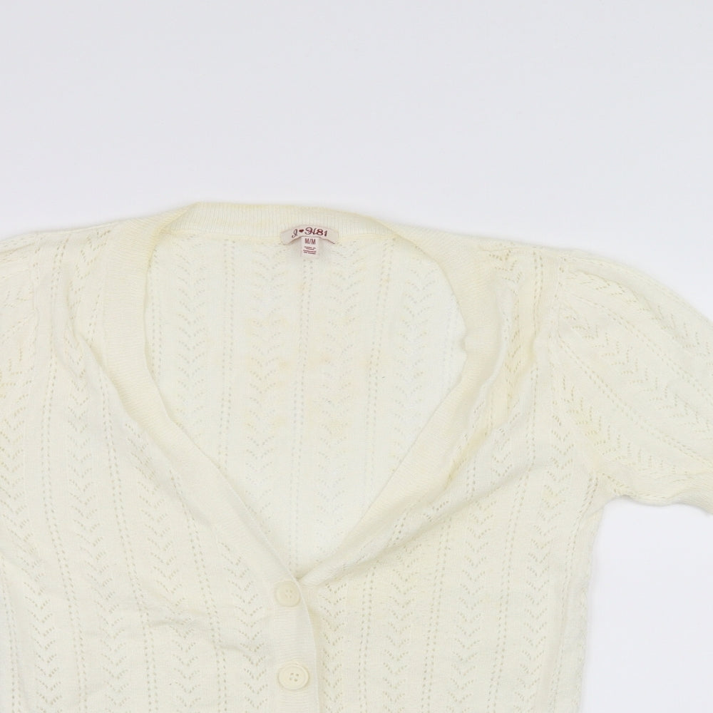 Preworn Womens White   Cardigan Jumper Size M
