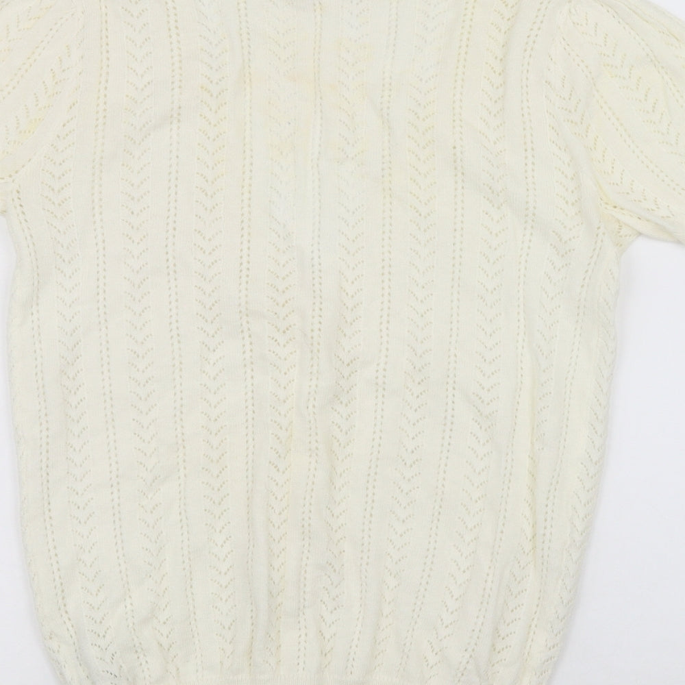 Preworn Womens White   Cardigan Jumper Size M
