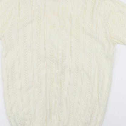 Preworn Womens White   Cardigan Jumper Size M