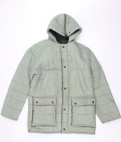 Womens UK Size M Preworn Green Parka Coat