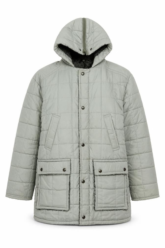 Womens UK Size M Preworn Green Parka Coat