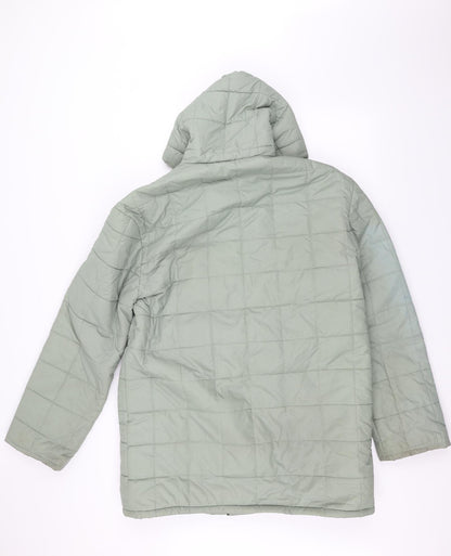 Womens UK Size M Preworn Green Parka Coat