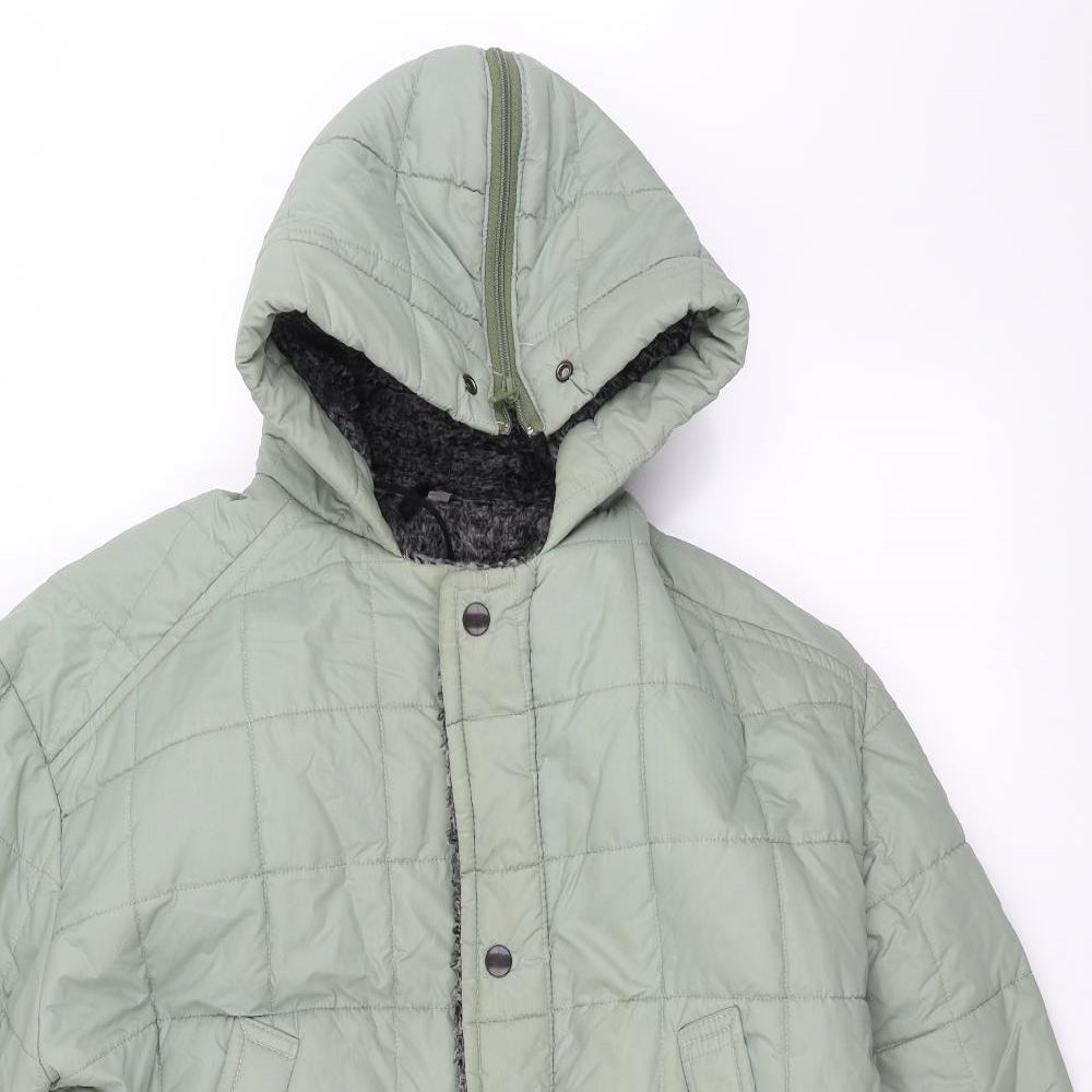 Womens UK Size M Preworn Green Parka Coat