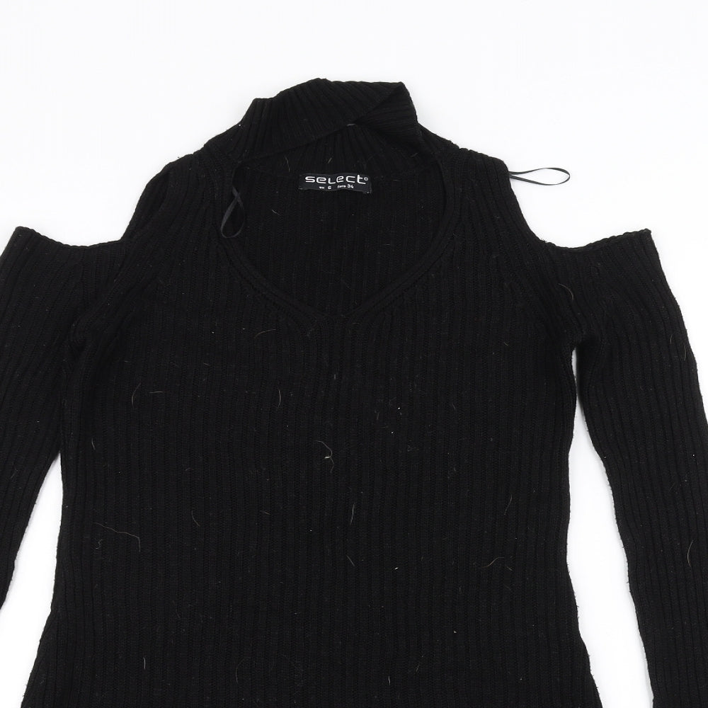 Womens UK Size 6 Select Black Basic T-Shirt