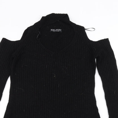 Womens UK Size 6 Select Black Basic T-Shirt