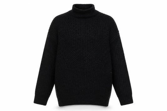 Front view of Papaya women’s black jumper, size M