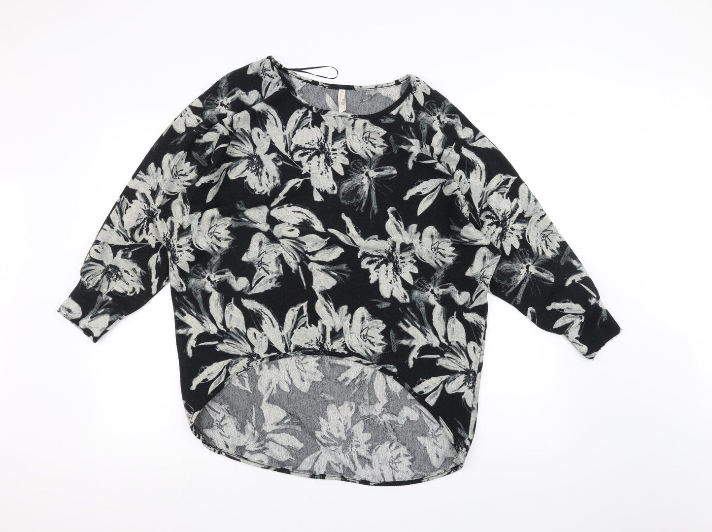 Stella Womens Black Floral  Pullover Jumper Size 12