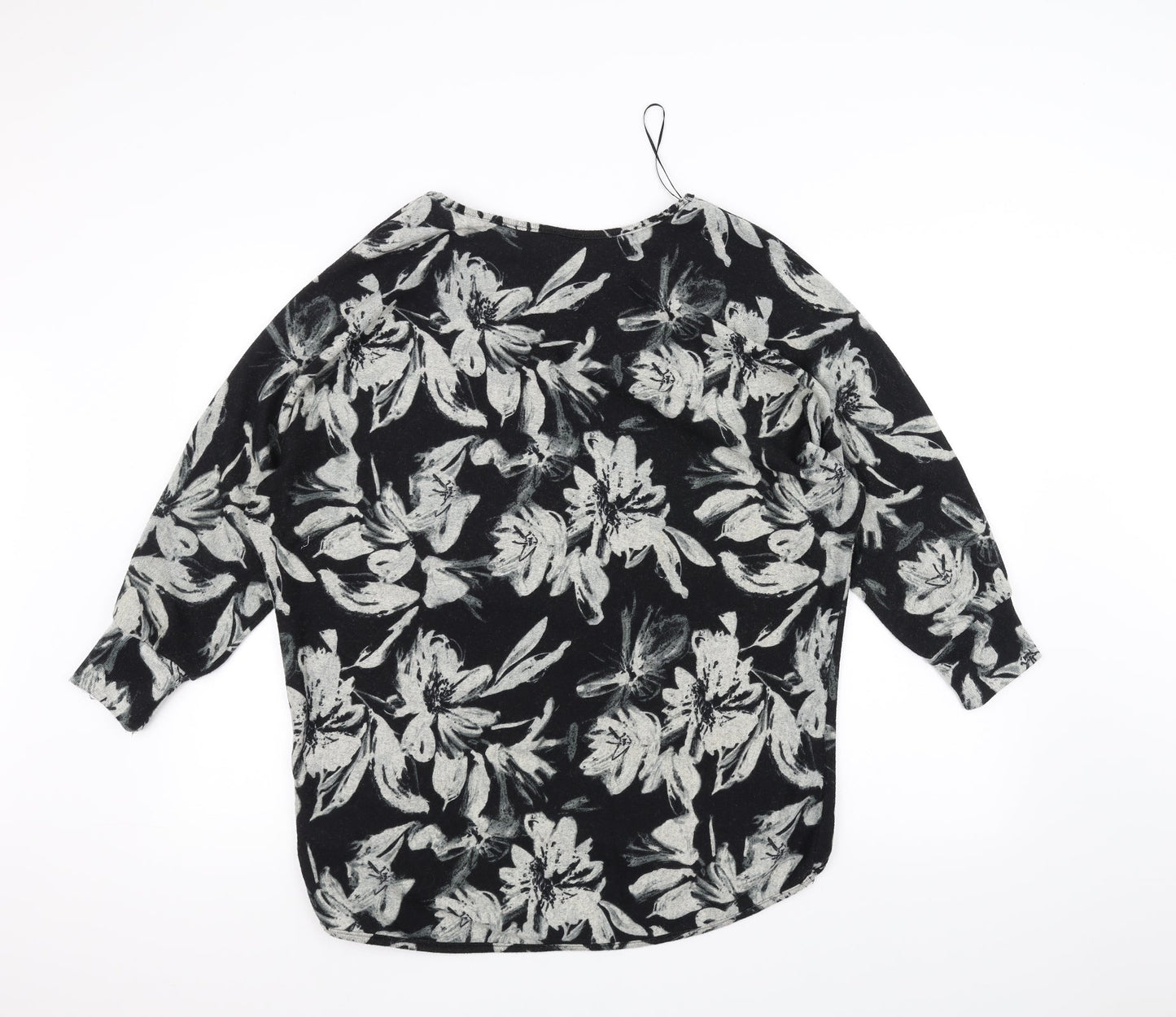 Stella Womens Black Floral  Pullover Jumper Size 12