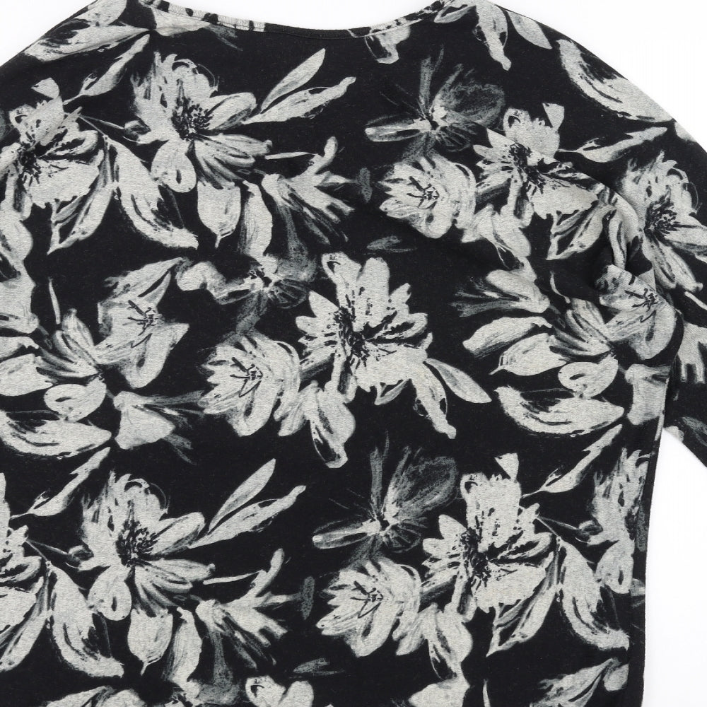 Stella Womens Black Floral  Pullover Jumper Size 12
